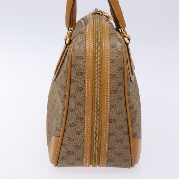 GUCCI Micro GG Supreme Hand Bag PVC Beige Gold Auth - Picture 5 of 16